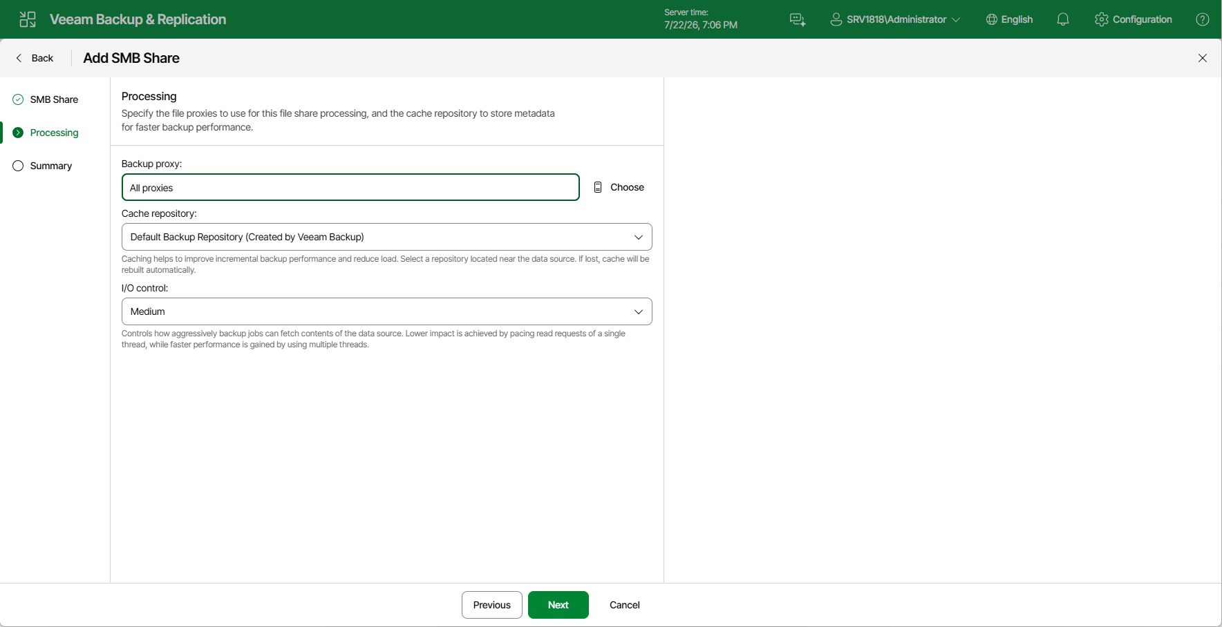 Step 3. Specify File Share Processing Settings