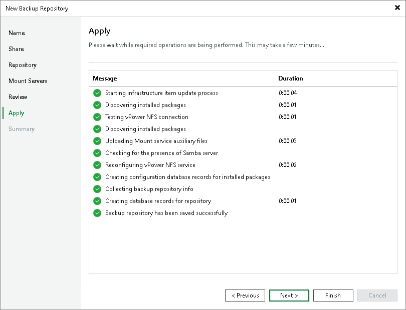 Step 7. Apply Backup Repository Settings
