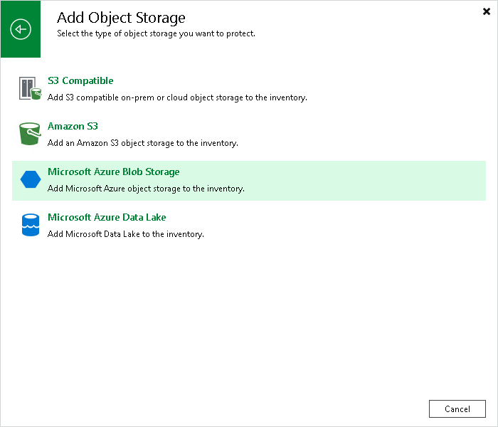 Step 1. Launch New Object Storage Wizard