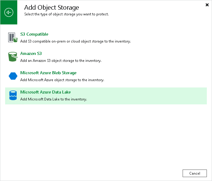 Step 1. Launch New Object Storage Wizard