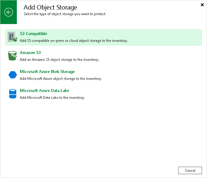 Step 1. Launch New Object Storage Wizard