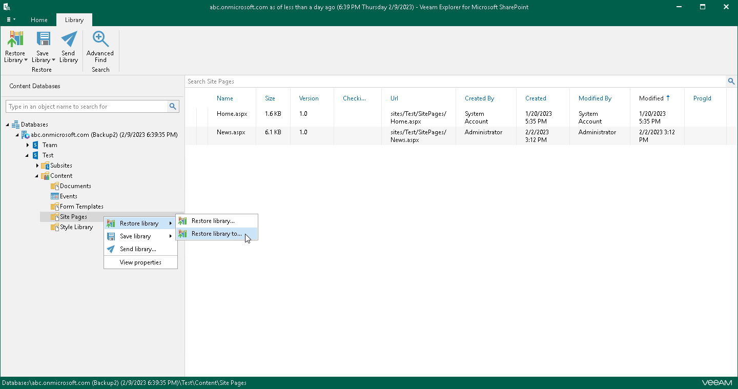 Restoring Document Libraries and Lists