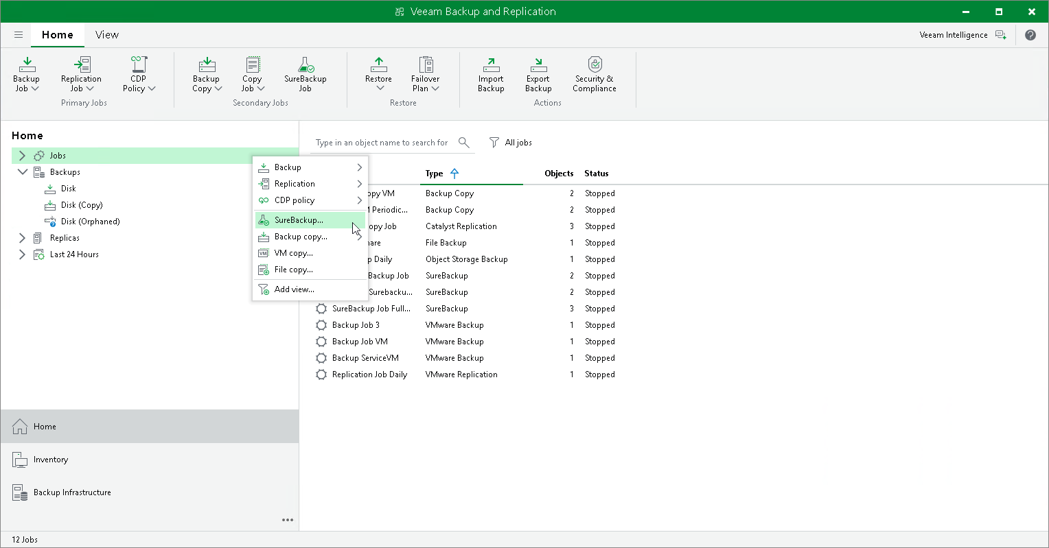 Step 1. Launch New SureBackup Job Wizard