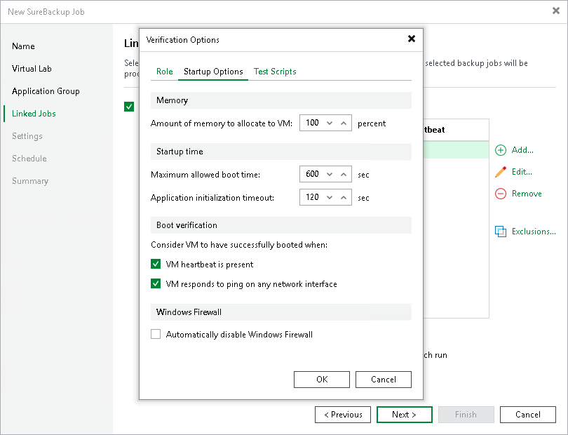 Step 6. Specify Recovery Verification Options and Tests