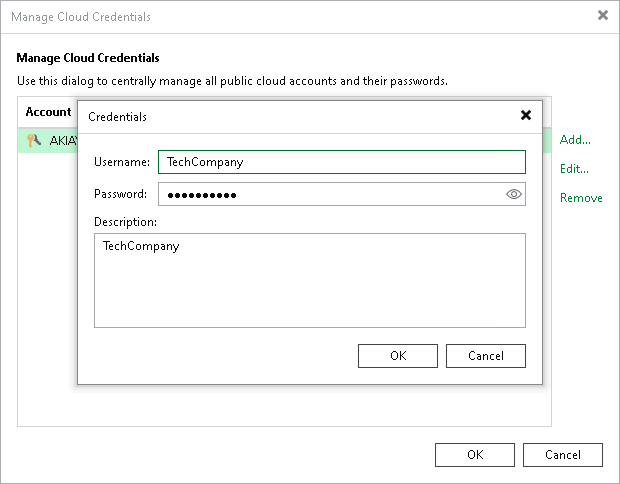 Veeam Cloud Connect Accounts