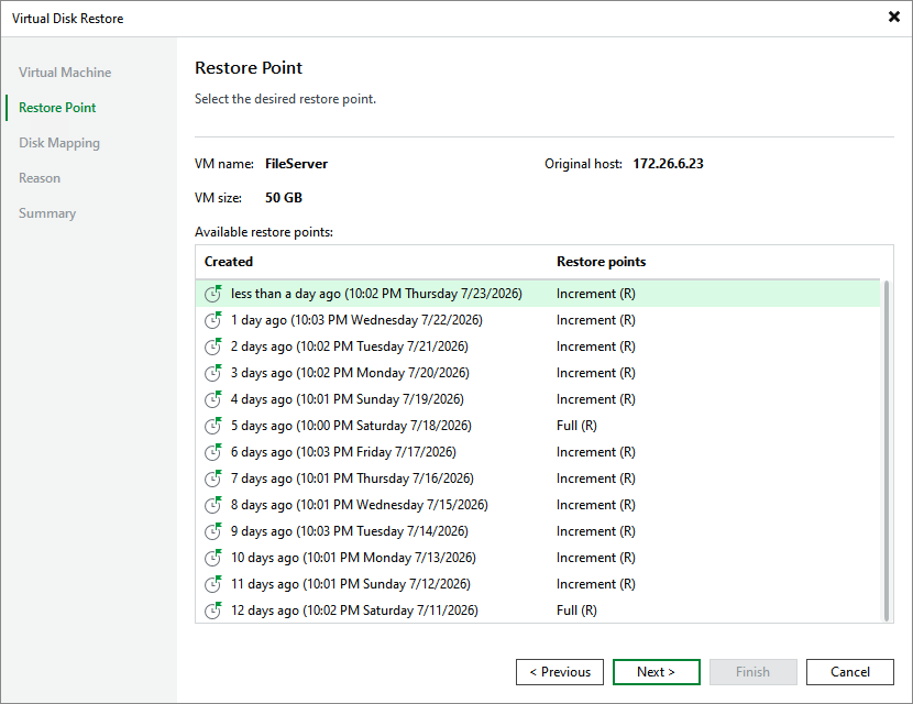 Step 3. Select Restore Point