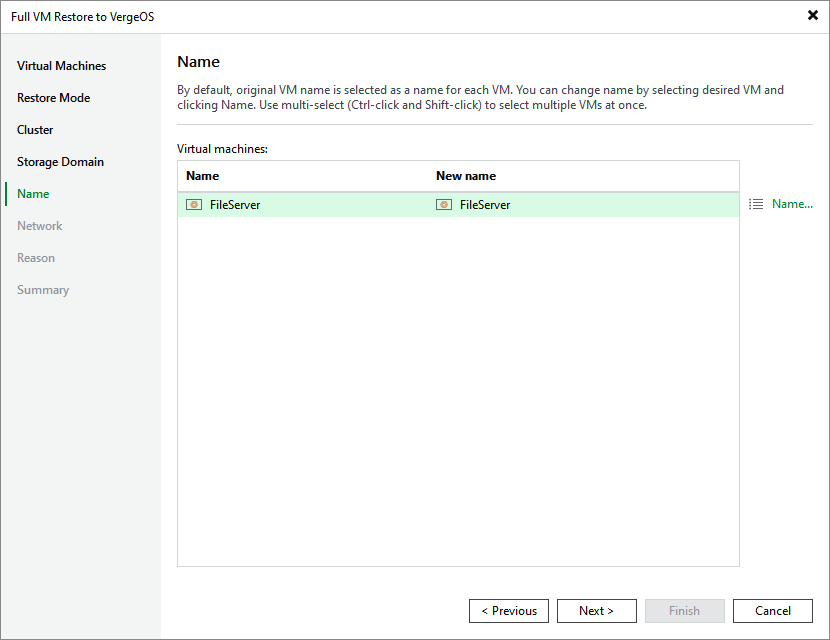 Step 6. Specify VM Name