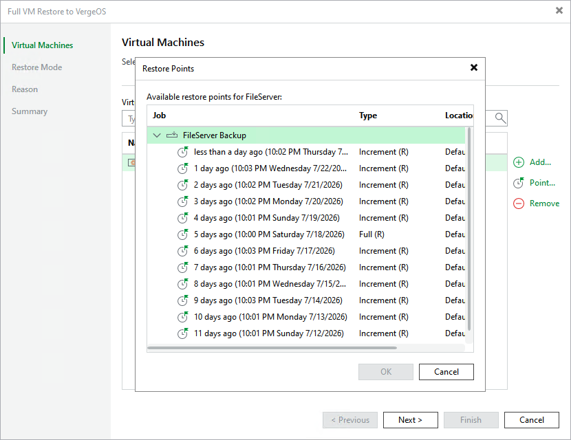 Step 2. Select Restore Point