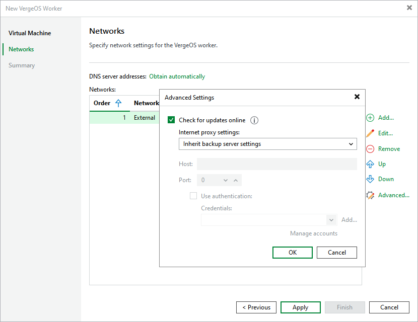 Specify Worker Network Settings
