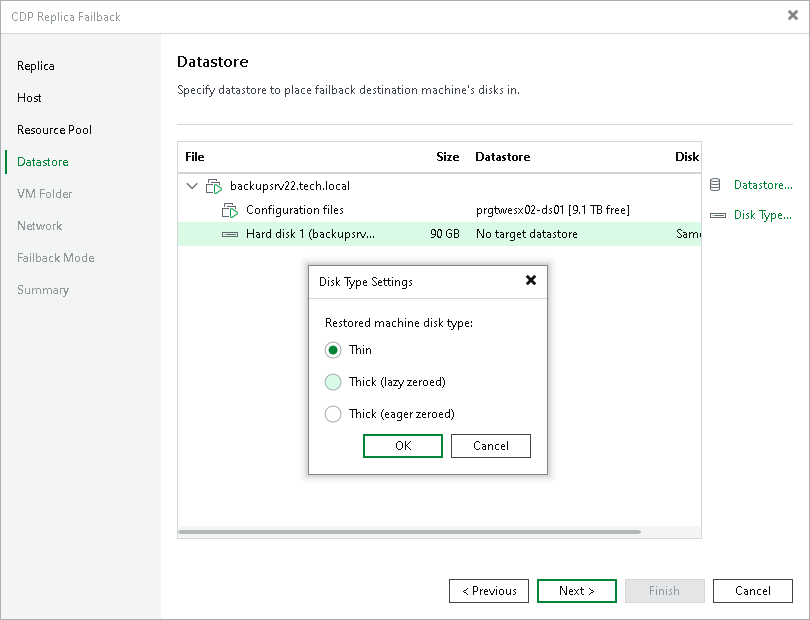 Step 5. Select Datastores