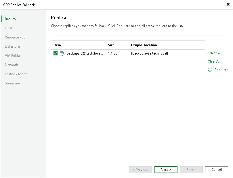 Step 2. Select Replicas