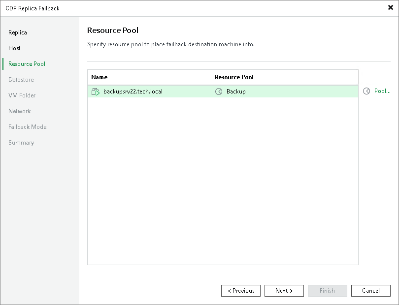 Select resource pool Step 4. Select Resource Pools