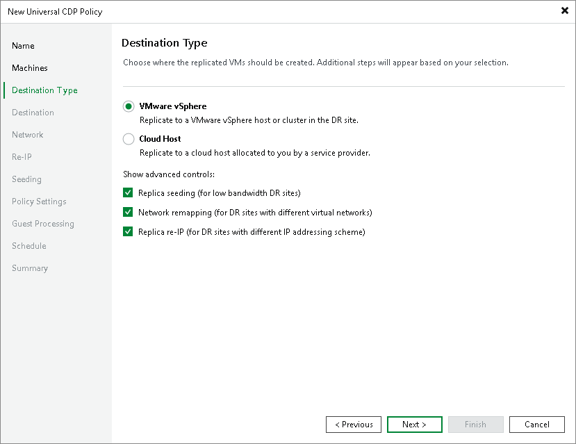 Step 5. Select Destination Type