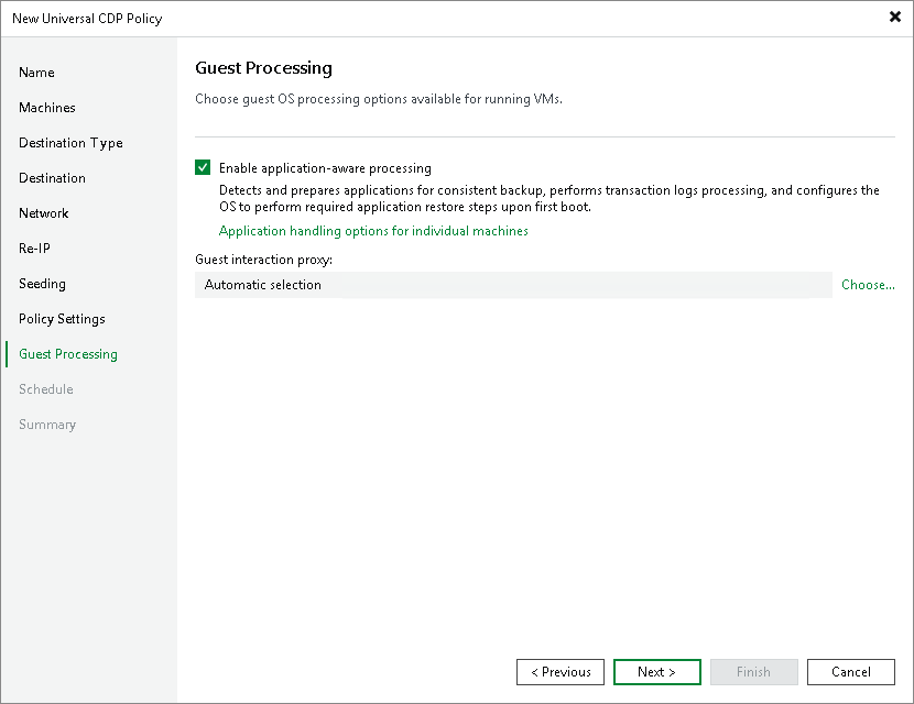 Specify guest processing settings Step 12. Specify Guest Processing Settings