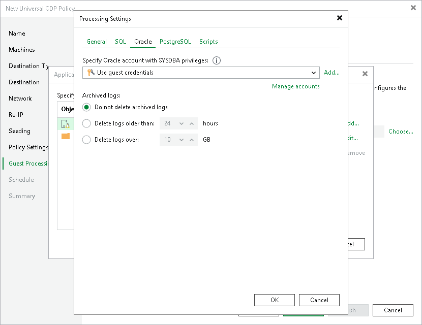 Oracle Archived Log Settings