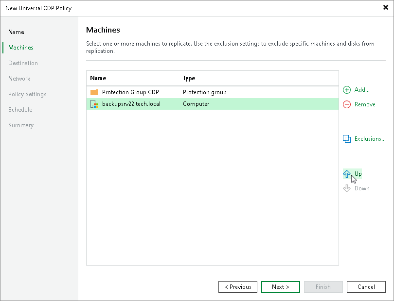 Specify processing order Step 3. Select Workloads to Replicate and Processing Order