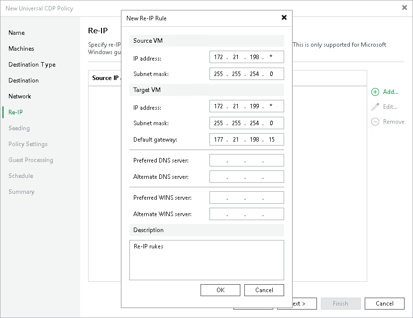 Step 8. Configure Re-IP Rules