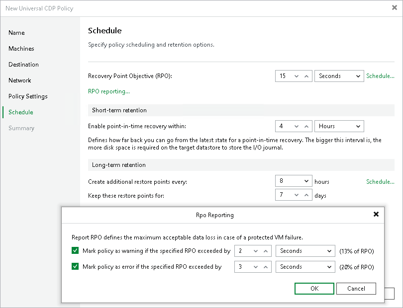 Specify schedule Step 9. Specify Replication Schedule