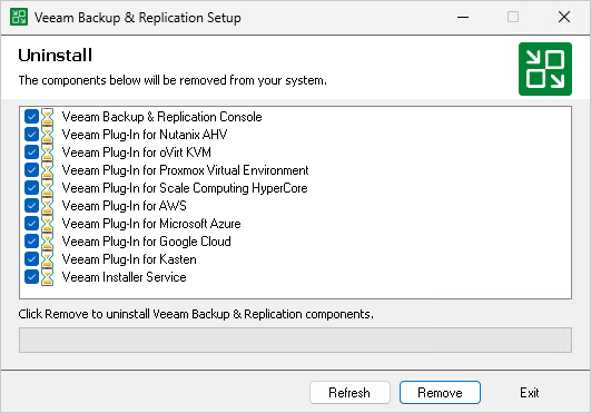 Uninstalling Veeam Backup & Replication Console on Microsoft Windows