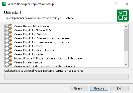 Uninstalling Veeam Backup & Replication on Microsoft Windows