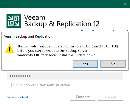 Upgrading Veeam Backup & Replication Console