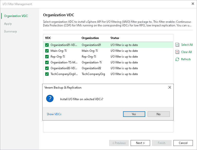 Step 2. Select VDC Organizations