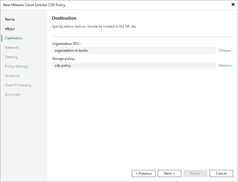 Step 6. Select Replica Destination