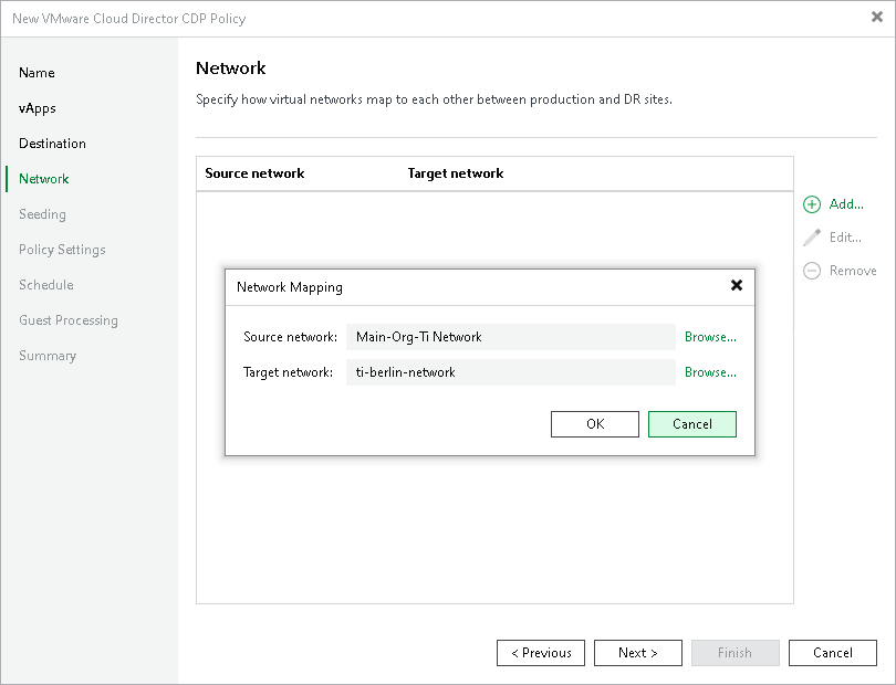 Step 7. Configure Network Mapping