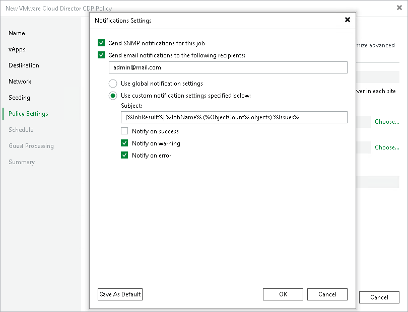Step 10. Specify Notification Settings