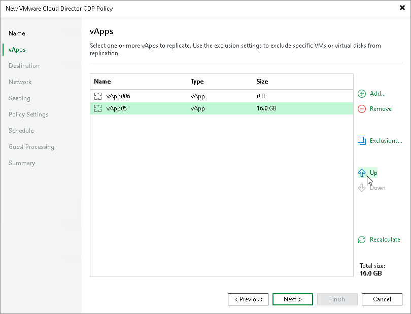 Step 5. Specify vApp Processing Order