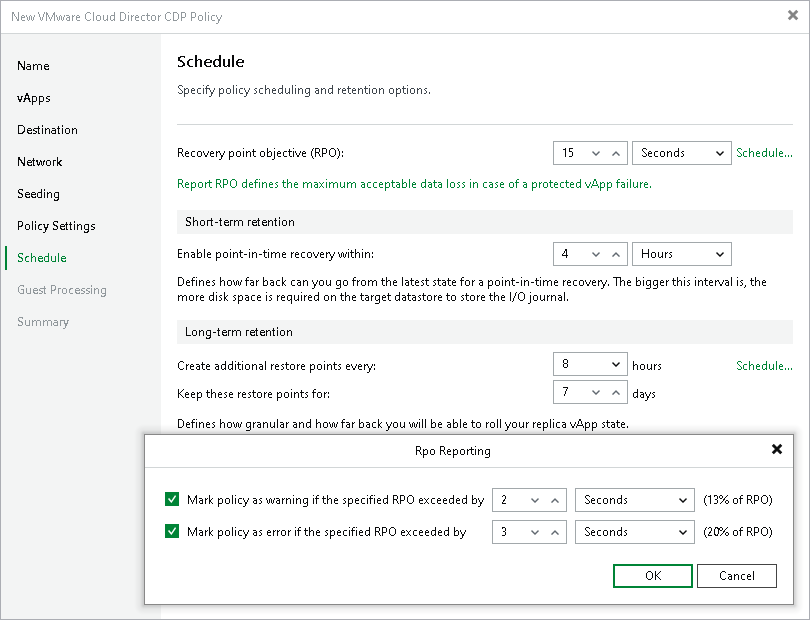 Step 8. Specify Replica Schedule