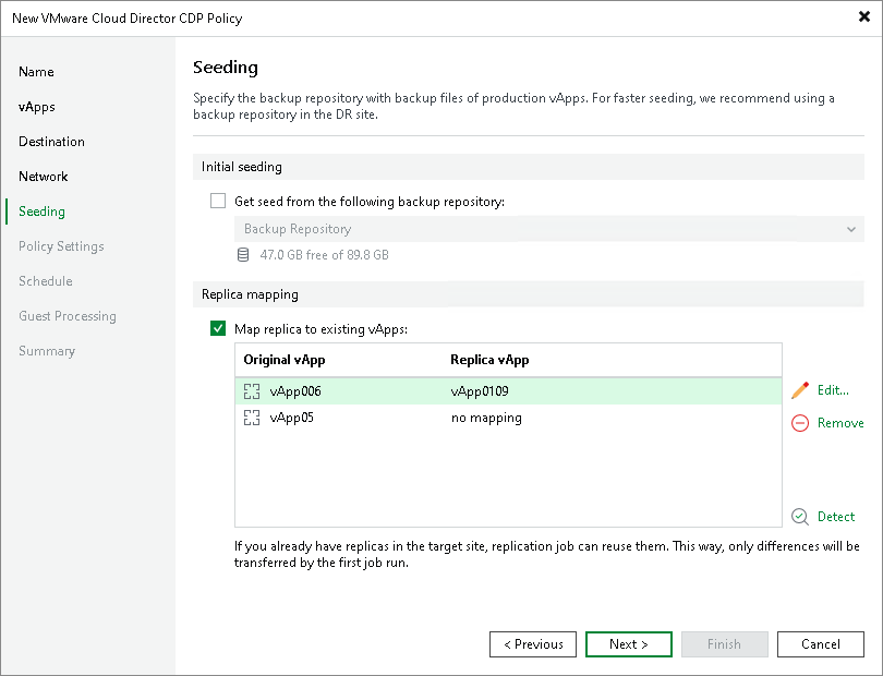 Step 8. Configure vApp Seeding and Mapping
