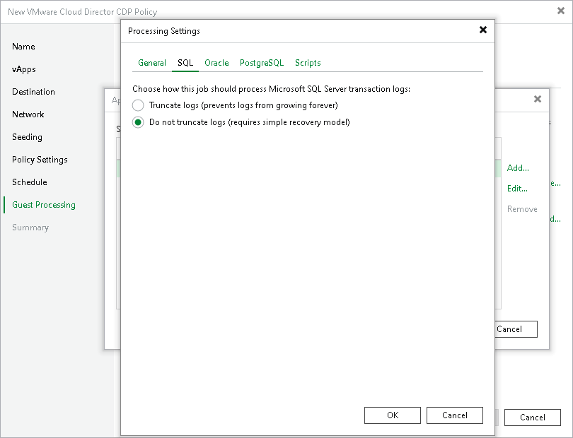 Microsoft SQL Server Transaction Log Settings