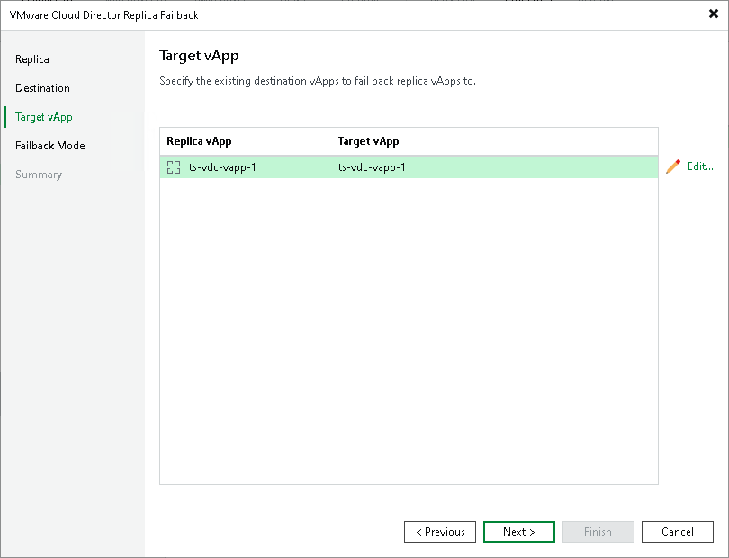 Step 7. Select Target vApp
