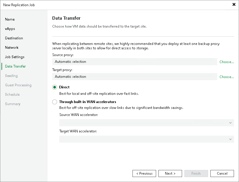 Step 10. Specify Data Transfer Settings