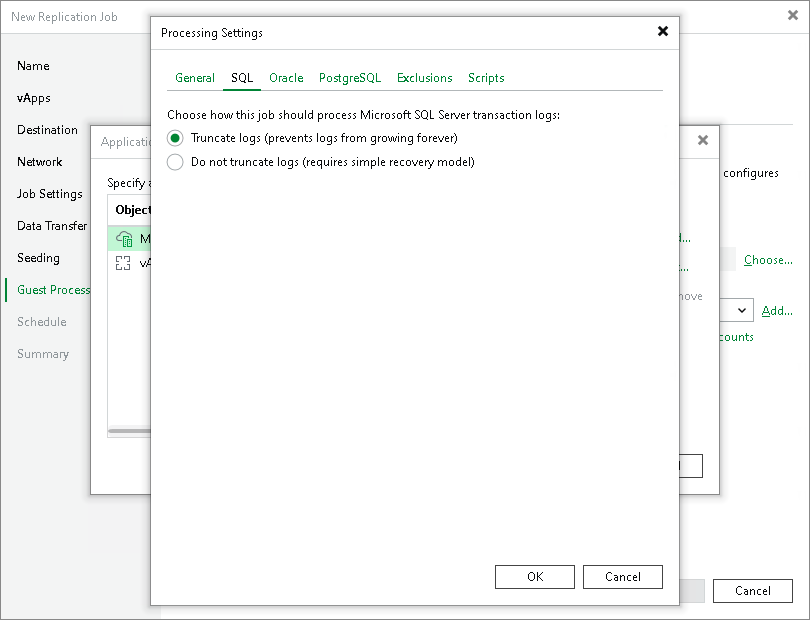 Microsoft SQL Server Transaction Log Settings