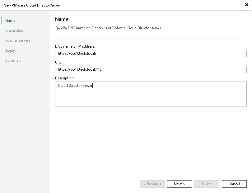 Step 2. Specify Server Name or Address
