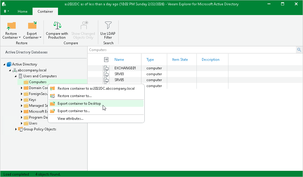 Using 1-Click Export