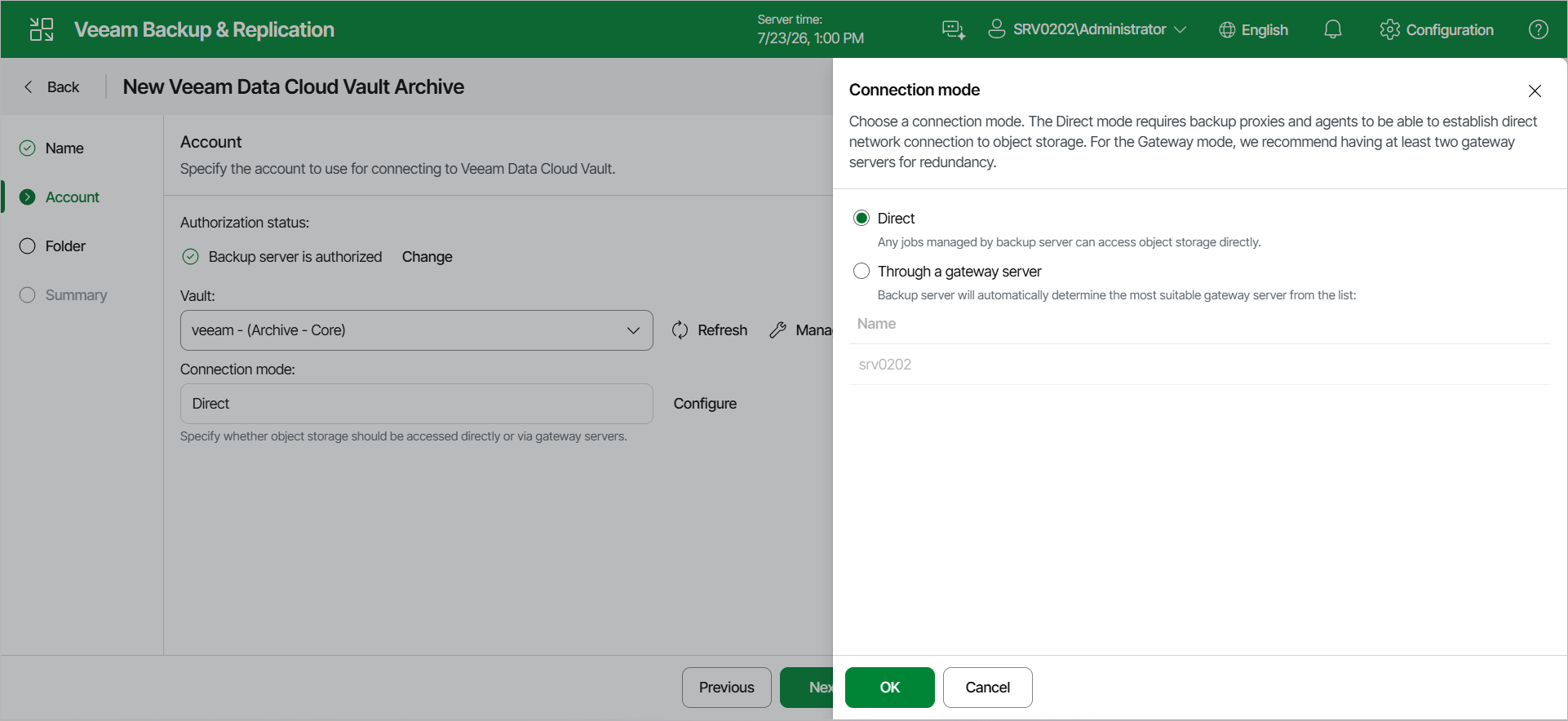 Step 3. Specify Veeam Account