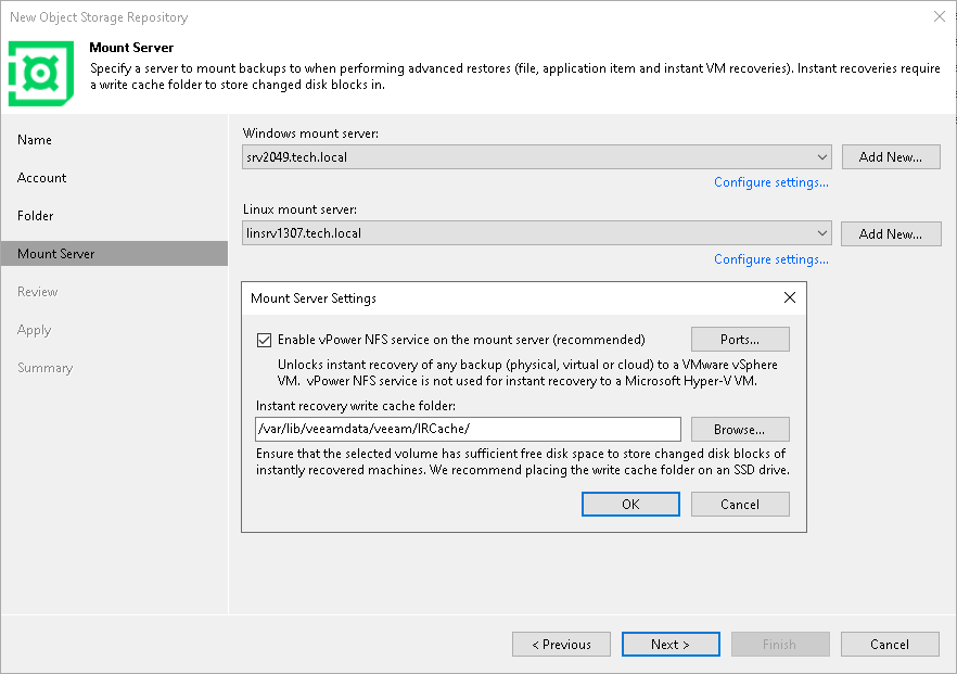 Step 5. Specify Mount Server Settings