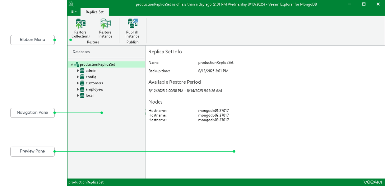 Components of Main Application Window