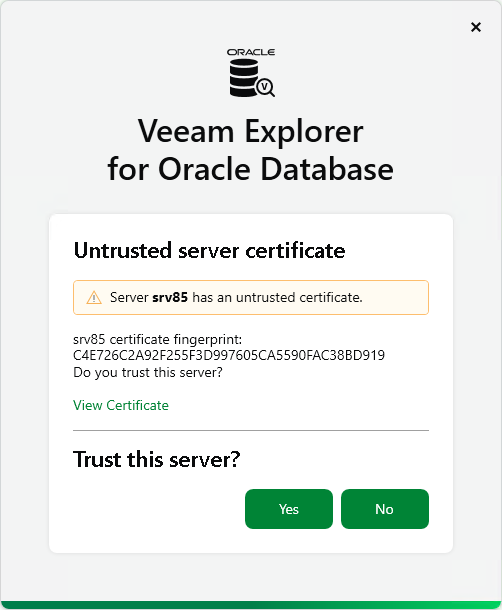 Validate Server Certificate Fingerprint