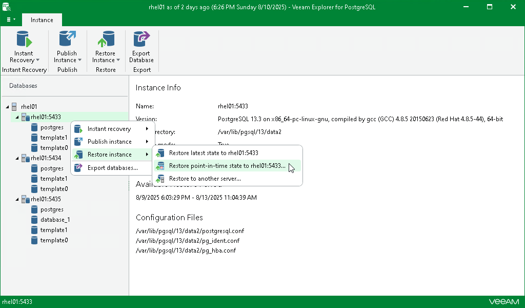 Launching Restore Wizard