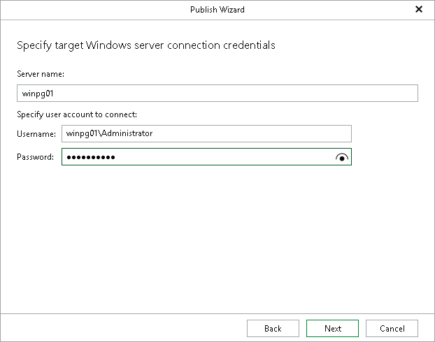 Step 3. Specify Target Server