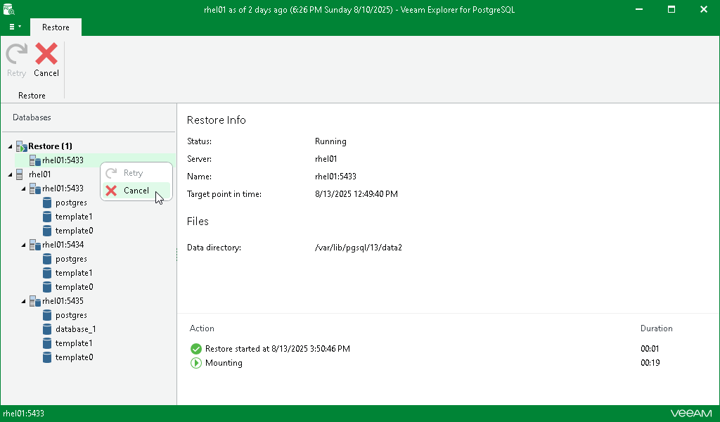 Finalizing Restore Session