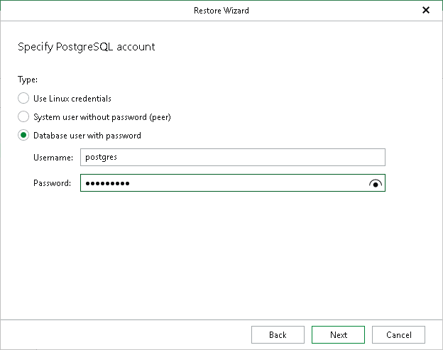 Step 5. Specify Database Account