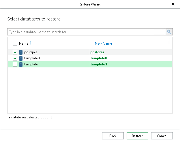 Step 6. Specify Database Names