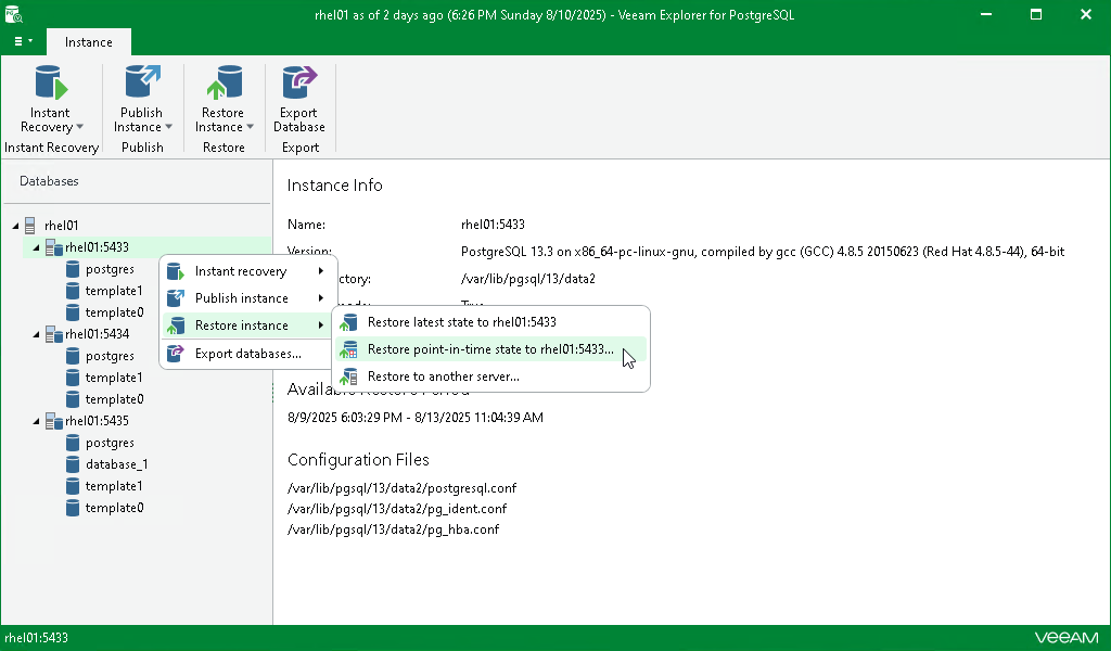 Launching Restore Wizard