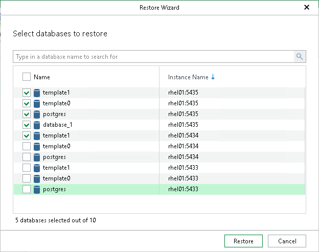Step 2. Select Databases