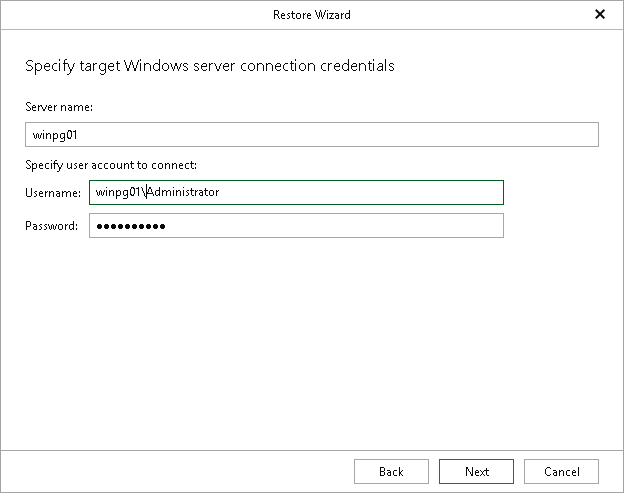 Step 3. Specify Target Server